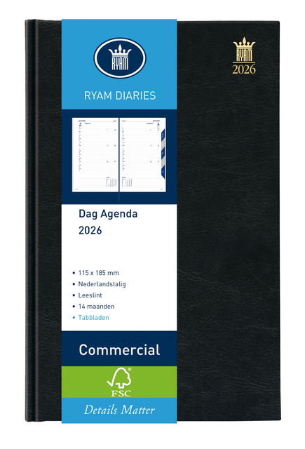Agenda 2026 Ryam Commercial Mundior 1 jour/1 page noir