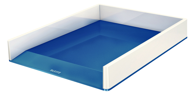 Corbeille à courrier Leitz WOW Dual blanc/bleu