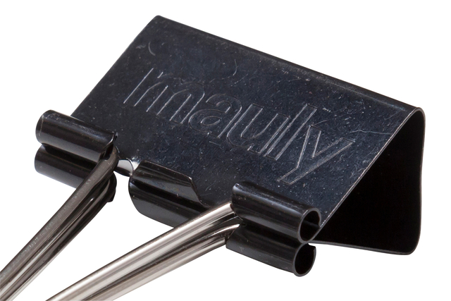 Pince à papier MAUL 215 Foldback 32mm noir 12 pièces