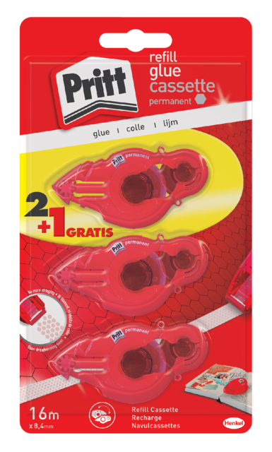 Recharge Roller de colle Pritt permanent 2+1 gratuit blister