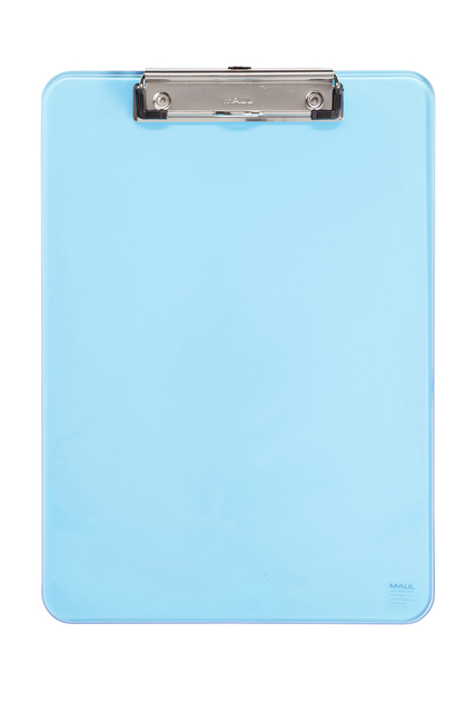 Porte-bloc MAUL A4 portrait plastique transparent néon bleu