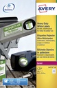 Etiquette film Avery L4773-20 63,5x33,9mm polyester blanc 480 pièces