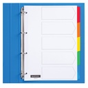 Intercalaires Quantore 4 perforations 5 onglets carton blanc