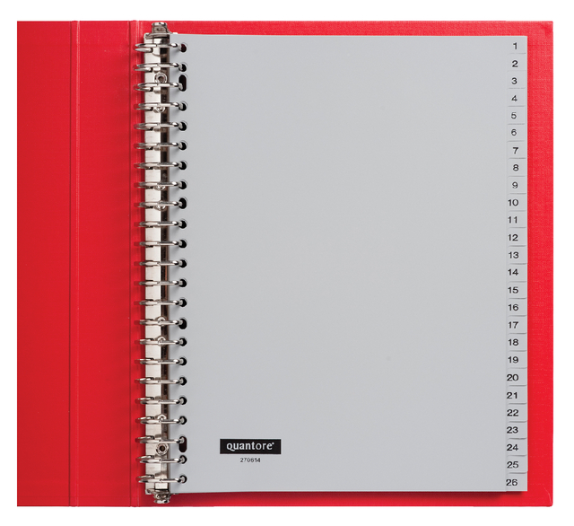 Intercalaire Quantore 23 perforations numéro 1-52 PP gris