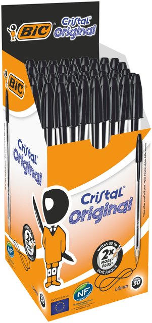 Balpen Bic Cristal medium zwart
