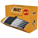 Stylo bille BIC Atlantis Classic Grip Clic Medium noir lot économique 30+6 gratuits