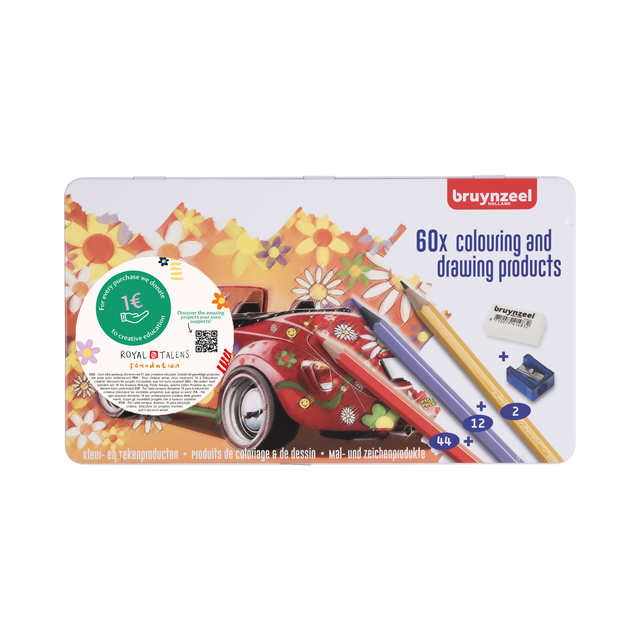Crayon de couleur Bruynzeel Super Sixties Coccinelle boîte 60 couleurs