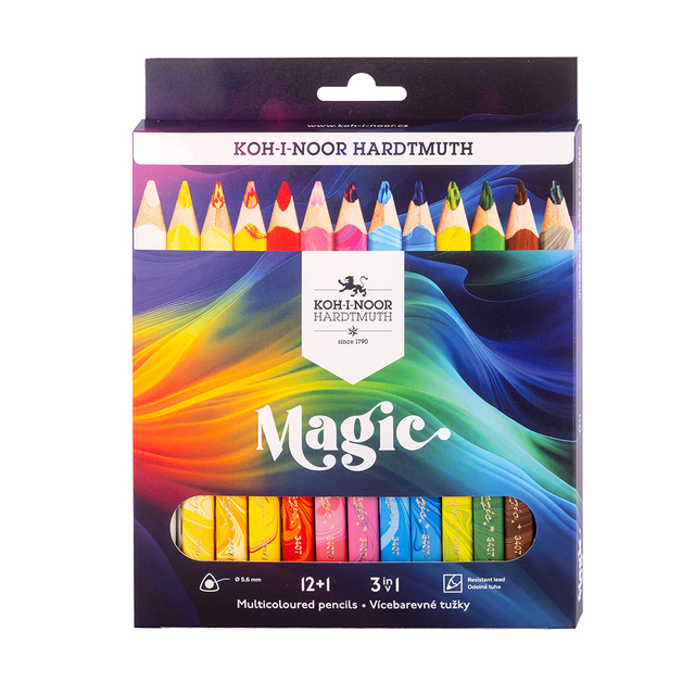 Crayon de couleur Koh-I-Noor Jumbo Magic boîte 13 couleurs