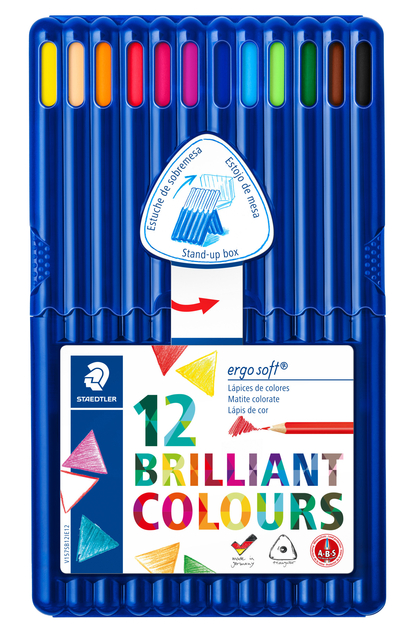 Crayon de couleur Staedtler Ergosoft triangulaire 12 pièces assorti