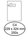 Envelop Hermes akte C4 229x324mm venster 4x11links zelfklevend 250 stuks