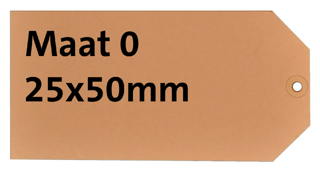 Etiquette carton n° 0 200g 25x50mm brun 1000 pièces