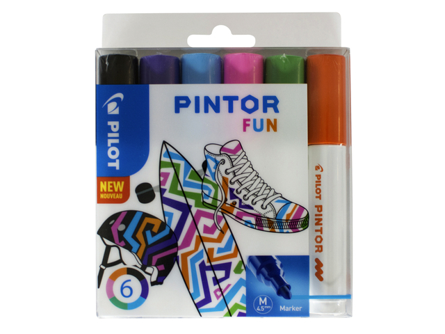 Feutre PILOT Pintor Fun Medium assorti étui 6 pièces