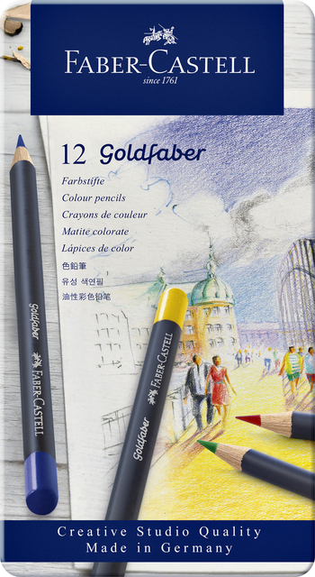 Crayon de couleur Faber-Castell Goldfaber boîte 12 pièces assorti