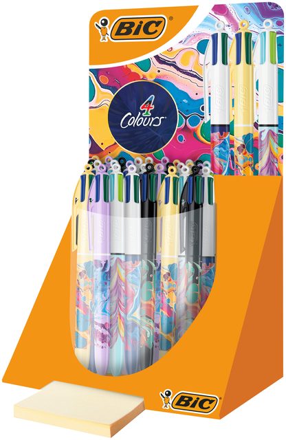 Balpen Bic 4kleuren medium Botonical & Tie Dye