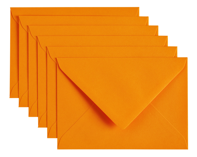 Enveloppe Papicolor C6 114x162mm orange paquet 6 pièces
