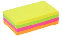 Memoblok Quantore 76x127mm neon assorti 4 kleuren 400 vel