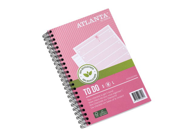 Things to do Djois Atlanta recycled papier Tropical 125x195mm 100 vel 70gr roze 2 stuks