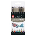 Fineliner Sakura Pigma Micron 05 set 6 couleurs de base