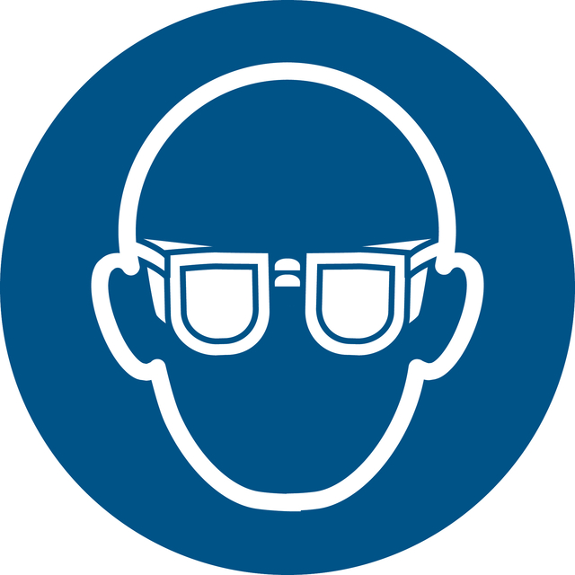 Pictogramme Djois Protection oculaire obligatoire ø200mm bleu