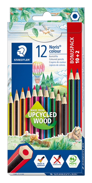 Crayon de couleur Staedtler Noris 185 etui 10 + 2 couleurs gratuites