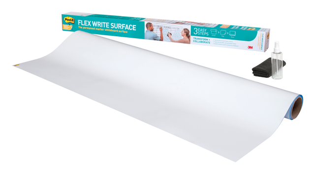 Film tableau blanc Post-it Super Sticky Flex Write Surface 121,9x243,8cm blanc