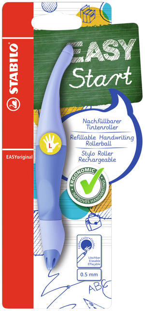 Roller STABILO EASYoriginal gaucher Medium Pastel bleu blister