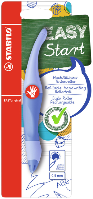 Roller STABILO EASYoriginal droitier Medium Pastel bleu blister
