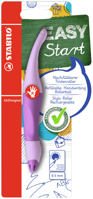 Roller STABILO EASYoriginal droitier Medium Pastel Lilas blister