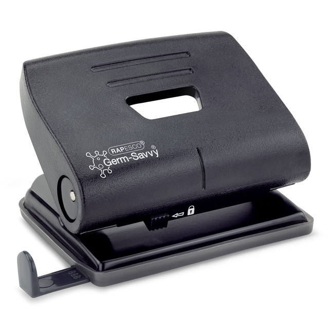 Perforator Rapesco Germ-Savvy Heavy Duty 820-P antibacterieel 2-gaats zwart
