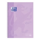 Cahier de notes Oxford Touch Europeanbook A4+ 4 perforations ligné 160 pages pastel violet