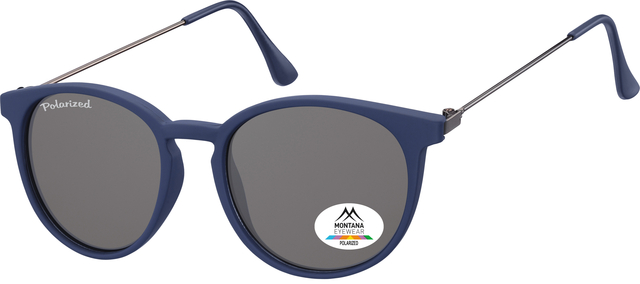 Lunettes de soleil Montana bleu verre rond fumé polarisé