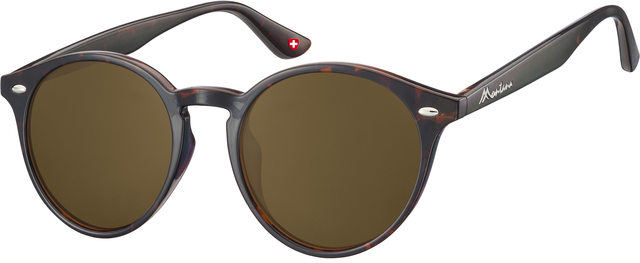 Lunettes de soleil Montana Turtle verre rond brun