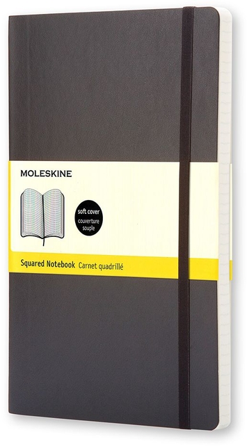 Carnet Moleskine Pocket 90x140mm carreau 5x5mm couverture souple noir