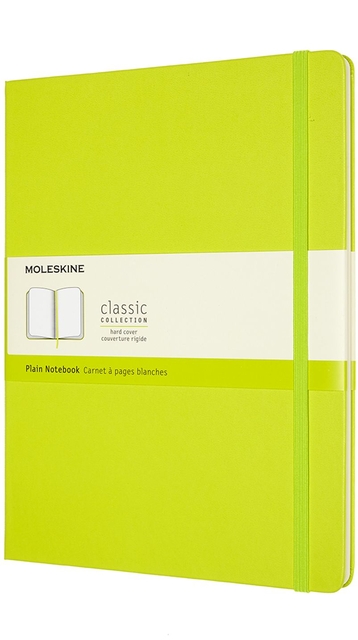 Carnet Moleskine XL 190x250mm uni couverture rigide vert citron