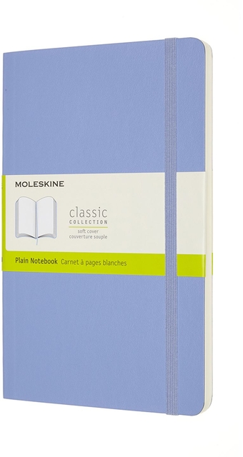 Notitieboek Moleskine large 130x210mm blanco soft cover hydrangea blue