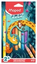 Crayon de couleur Maped Jungle Fever Jumbo set 12 couleurs