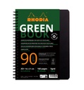 Notitieboek Rhodia Greenbook A5 lijn 6-gaats 180 pagina's 90gr zwart