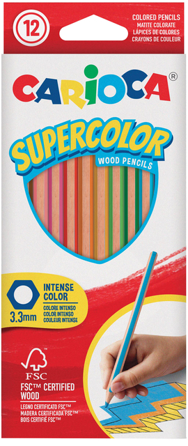 Crayon de couleur Carioca Supercolor set 12 couleurs