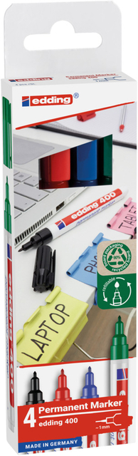Marqueur edding 400 ogive 1mm assorti