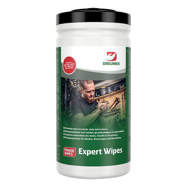 Lingette nettoyante Dreumex Expert Wipes tube 90 pièces blanc