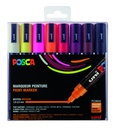 Verfstift Posca PC5M medium warm assorti set à 8 stuks
