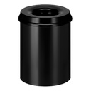 Papierbak met vlamdover Vepabins 15liter 26cm zwart
