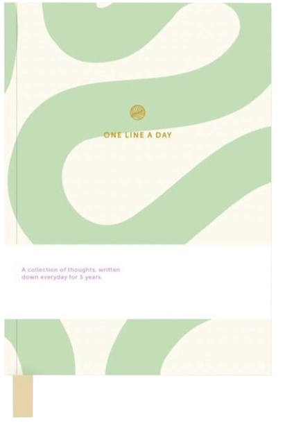 Notitieboek One Line A Day Flow groen/ wit lijn