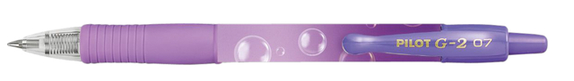 Roller encre gel PILOT G2 Bubble violet Medium écriture bleue