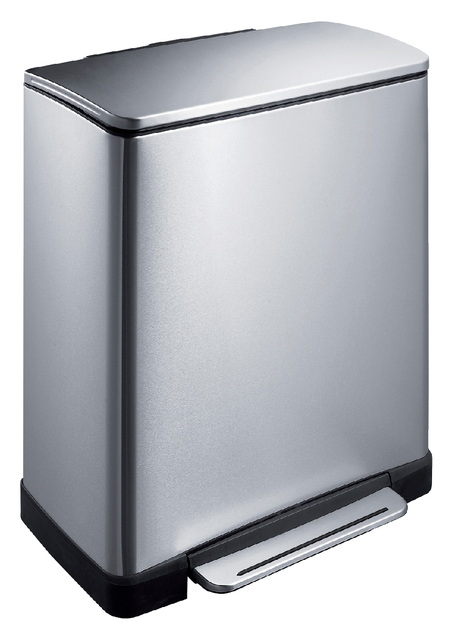 Poubelle à pédale EKO E-Cube inox 18+28 litres