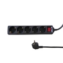 Stekkerdoos BRASQ 5 voudig 5 meter zwart