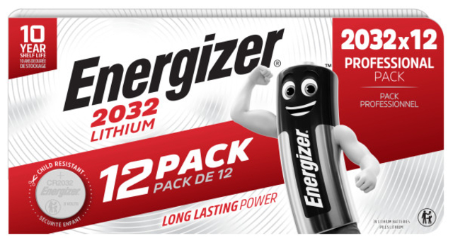 Batterij Energizer knoopcel 12xCR2032 lithium