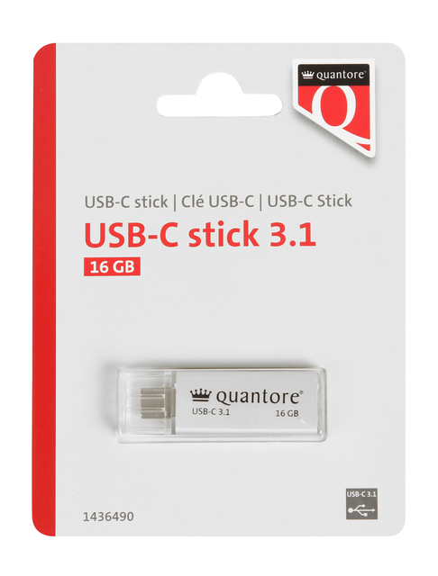 Clé USB 3.1 Quantore USB-C 16Go argent