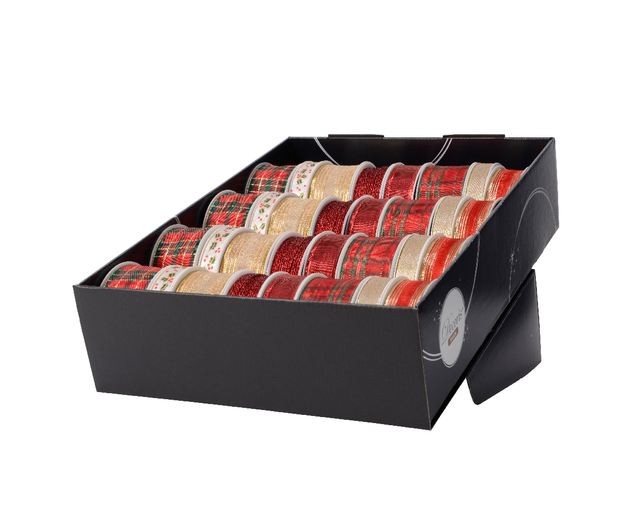 Ruban cadeau Decoris polyester Thème Noël assorti
