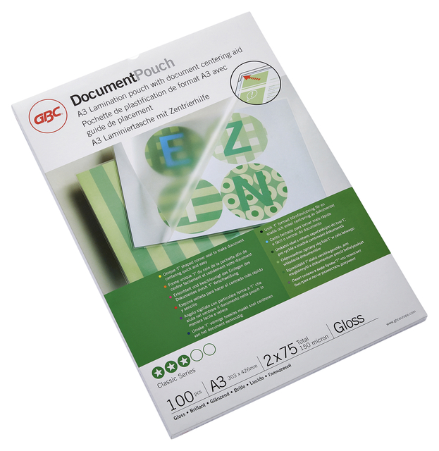 Pochette de plastification GBC A3 2x75micron brillant 100 pièces